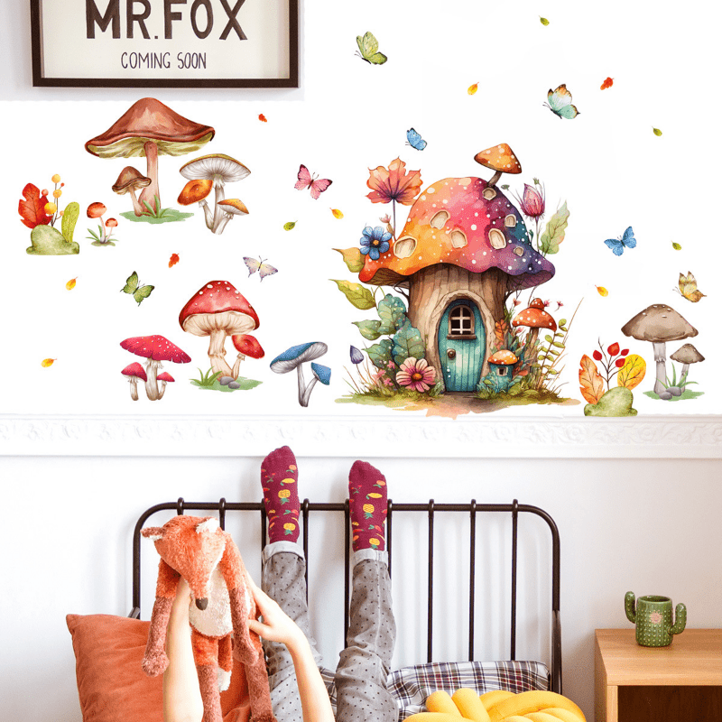 Removable Wall Sticker Mushroom House Creative Decoration