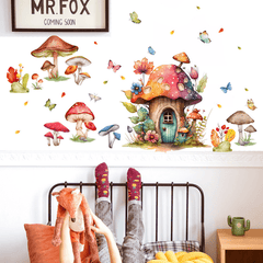 Removable Wall Sticker Mushroom House Creative Decoration