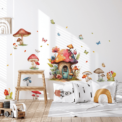 Removable Wall Sticker Mushroom House Creative Decoration