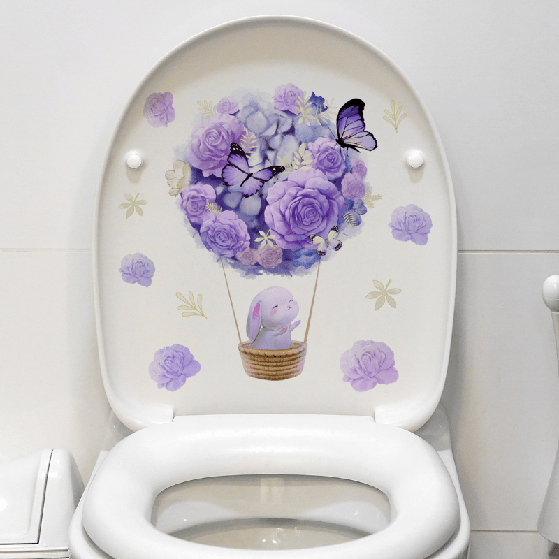 Removable Flower Hot Air Balloon Rabbit Wall Stickers