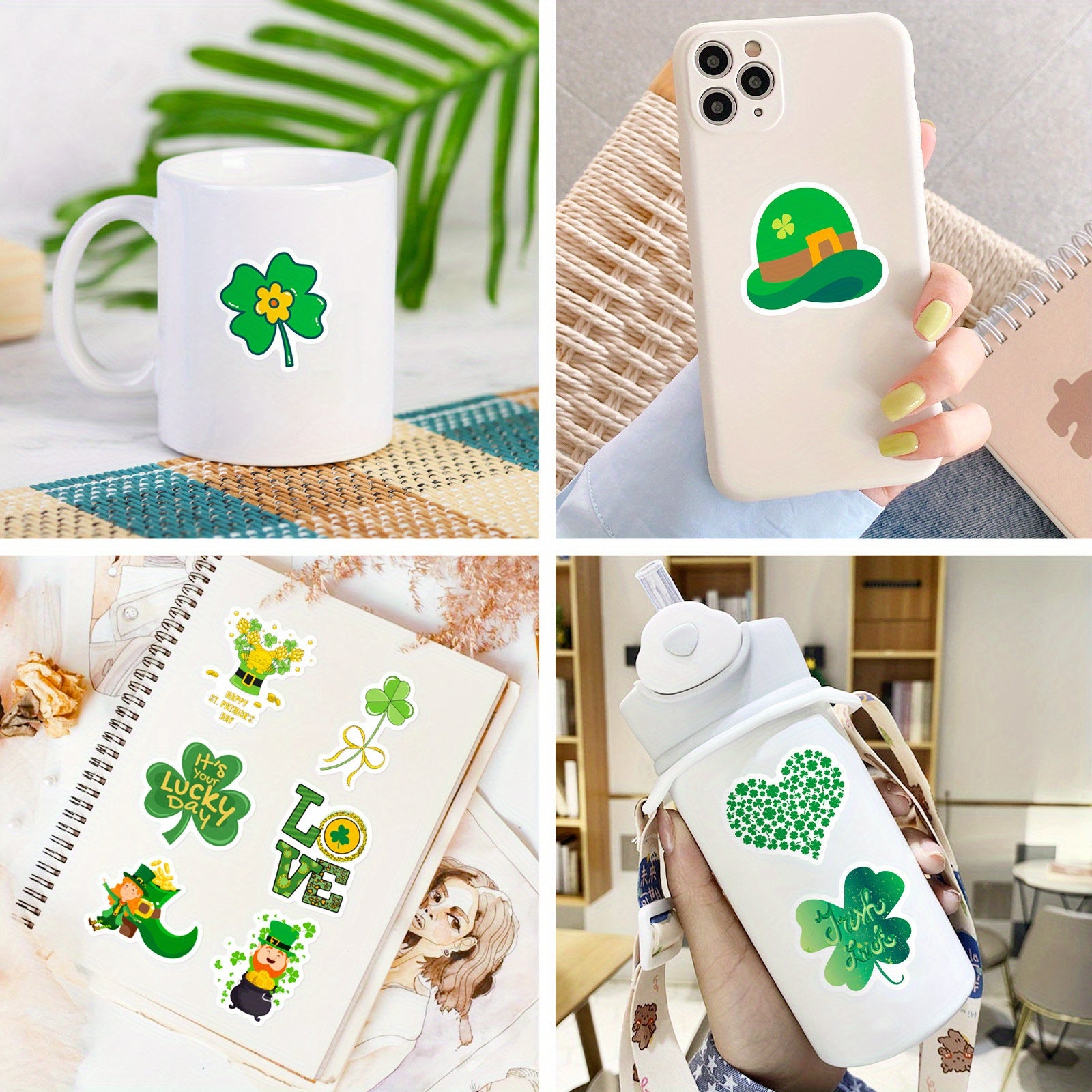 45pcs Irish Shamrock Stickers for St Patrick's Day