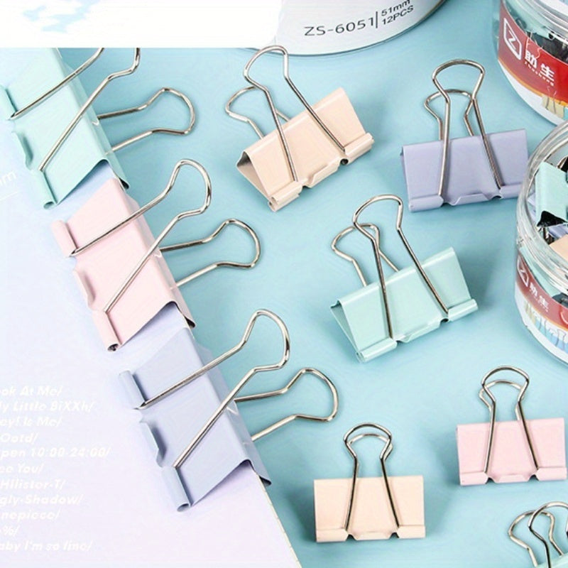 25pcs Mixed Box Macaron Office Long Tail Clip Ticket Clip