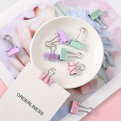 25pcs Mixed Box Macaron Office Long Tail Clip Ticket Clip
