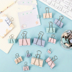 25pcs Mixed Box Macaron Office Long Tail Clip Ticket Clip