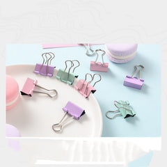 25pcs Mixed Box Macaron Office Long Tail Clip Ticket Clip