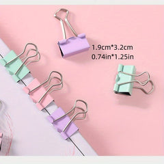 25pcs Mixed Box Macaron Office Long Tail Clip Ticket Clip