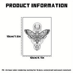 Waterproof Herbal Juice Tattoo Sticker Butterfly Bee & Skull Sweat Proof