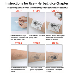 Waterproof Herbal Juice Tattoo Sticker Butterfly Bee & Skull Sweat Proof