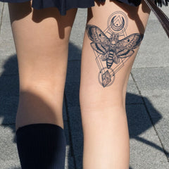 Waterproof Herbal Juice Tattoo Sticker Butterfly Bee & Skull Sweat Proof