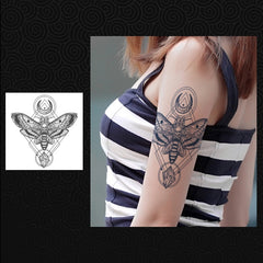 Waterproof Herbal Juice Tattoo Sticker Butterfly Bee & Skull Sweat Proof