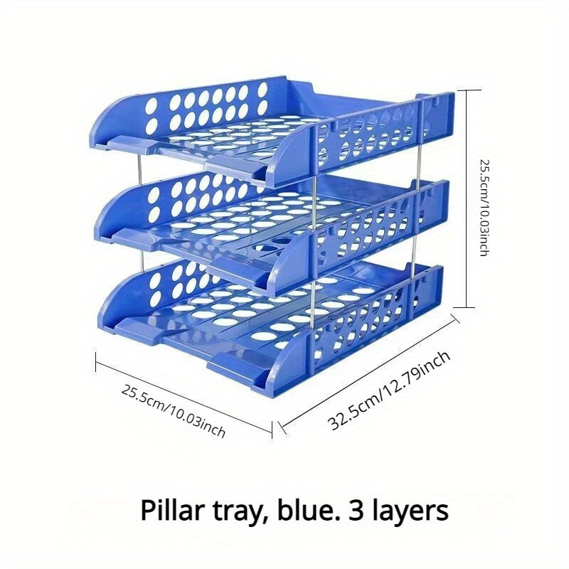 School Office Desktop File Holder Three-layer Data Storage Rack