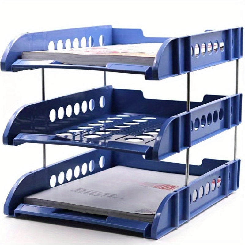 School Office Desktop File Holder Three-layer Data Storage Rack