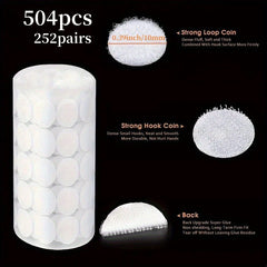 504pcs 252pairs 10mm Hook & Loop Fasteners Waterproof Tape
