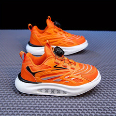 Boys Low Top Thick Bottom Luminous Sneakers with Rotating Button