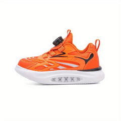 Boys Low Top Thick Bottom Luminous Sneakers with Rotating Button