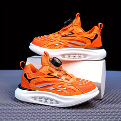 Boys Low Top Thick Bottom Luminous Sneakers with Rotating Button