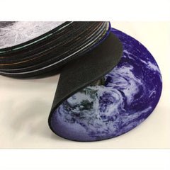 Nature Purple Flowers Meadow Mountain Round Mouse Pad