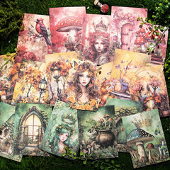 30pcs Elf's Journey Retro Forest Theme Journal DIY Background Decorative