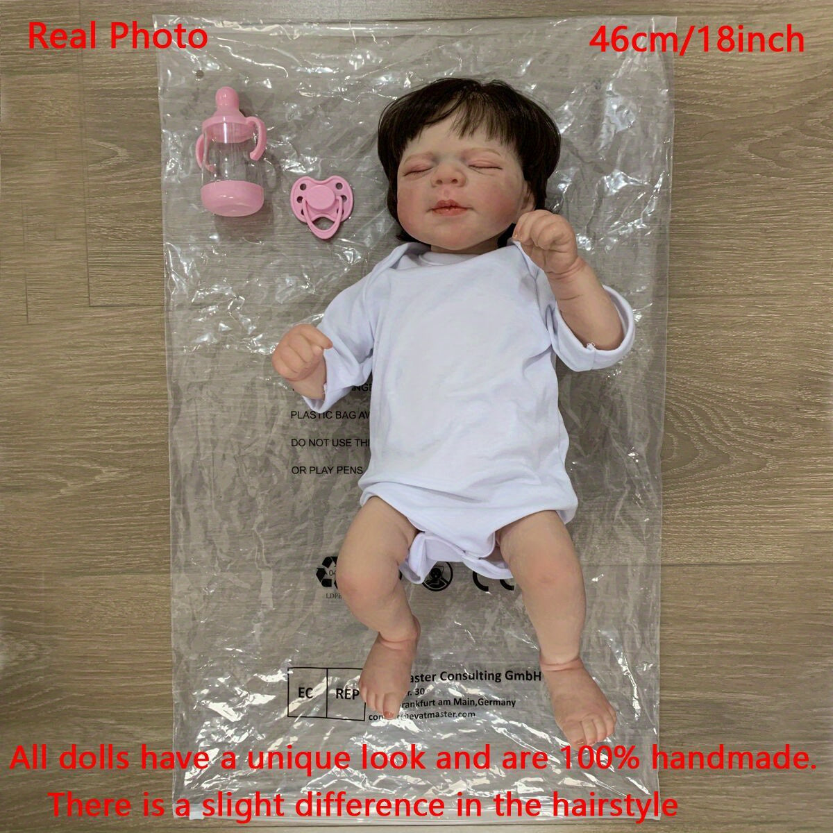 18 Inch Lifelike Youngsters Doll Soft Silicone 3D Painted Skin
