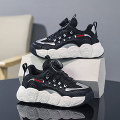 Thick Bottom Sneakers with Rotating Button for Girls