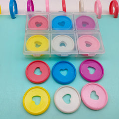 12pcs 28MM Box Love Round Plate Binding Buckle Loose leaf Book Accessories