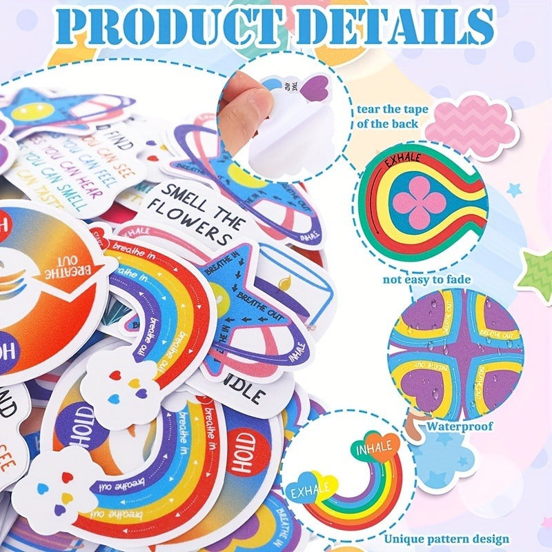 12pcs Anxiety Feeling Stickers, Respiratory Function Calming Stickers