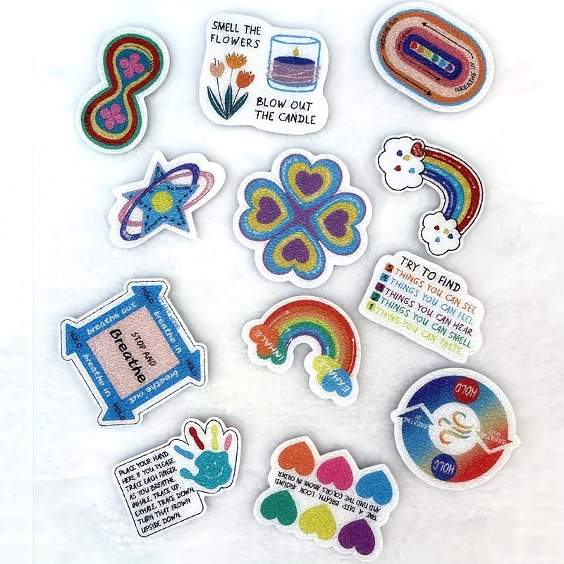 12pcs Anxiety Feeling Stickers, Respiratory Function Calming Stickers