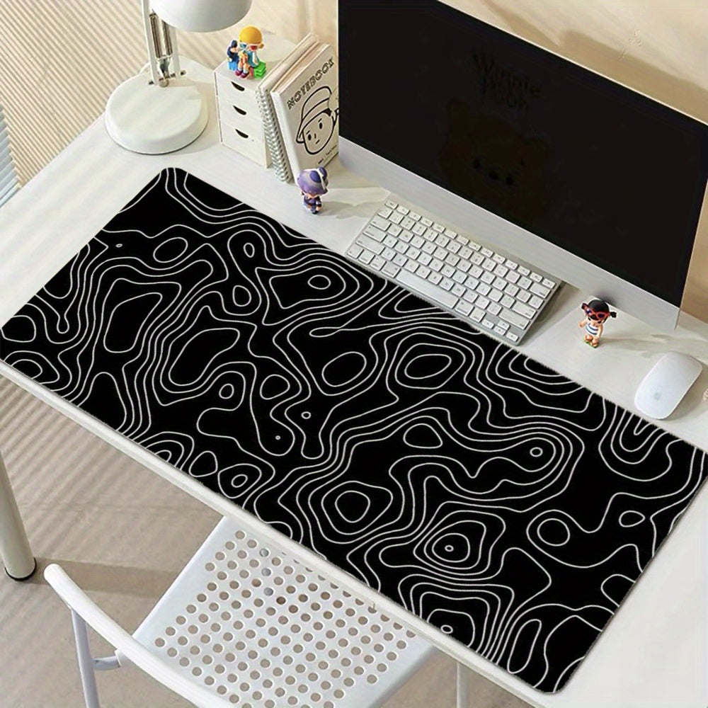 Abstract Line Large Esports Mouse Pad Non-Slip Washable Rubber Material