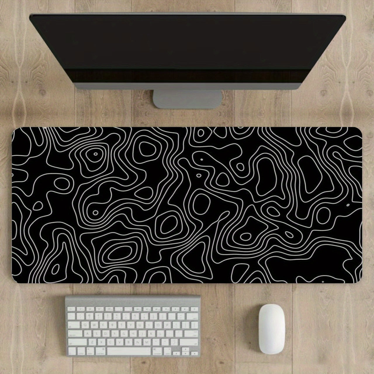 Abstract Line Large Esports Mouse Pad Non-Slip Washable Rubber Material