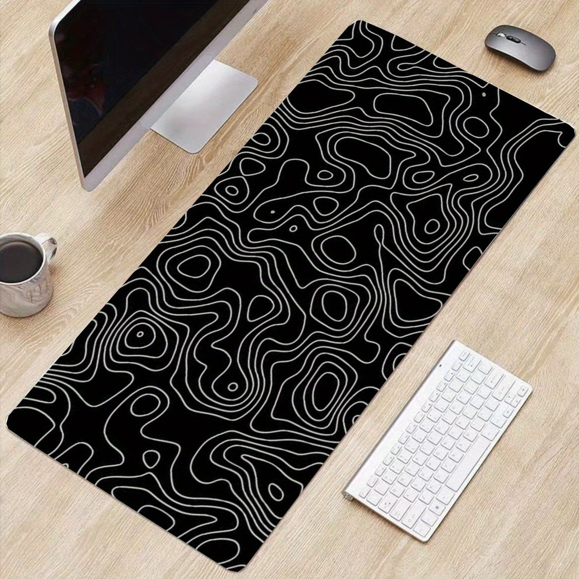 Abstract Line Large Esports Mouse Pad Non-Slip Washable Rubber Material
