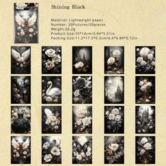 20pcs Gothic Fantasy Paper Pack - 4 Styles American Retro