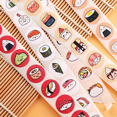 Japanese Revolving Sushi Round Seal Sticker Roll - 2500pcs