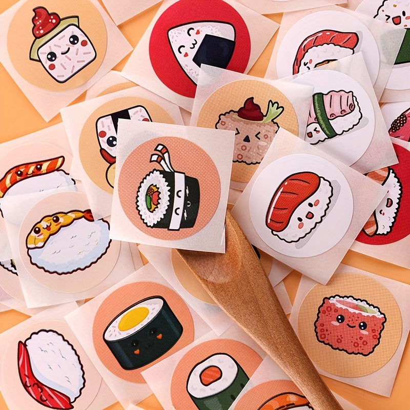 Japanese Revolving Sushi Round Seal Sticker Roll - 2500pcs