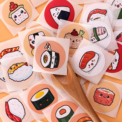 Japanese Revolving Sushi Round Seal Sticker Roll - 2500pcs