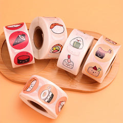 Japanese Revolving Sushi Round Seal Sticker Roll - 2500pcs