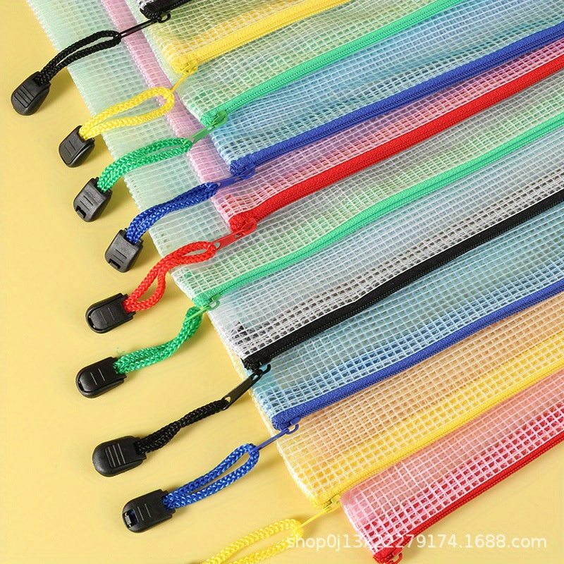 23pcs A4 File Bag Zipper Style Large Capacity School Office Supplies