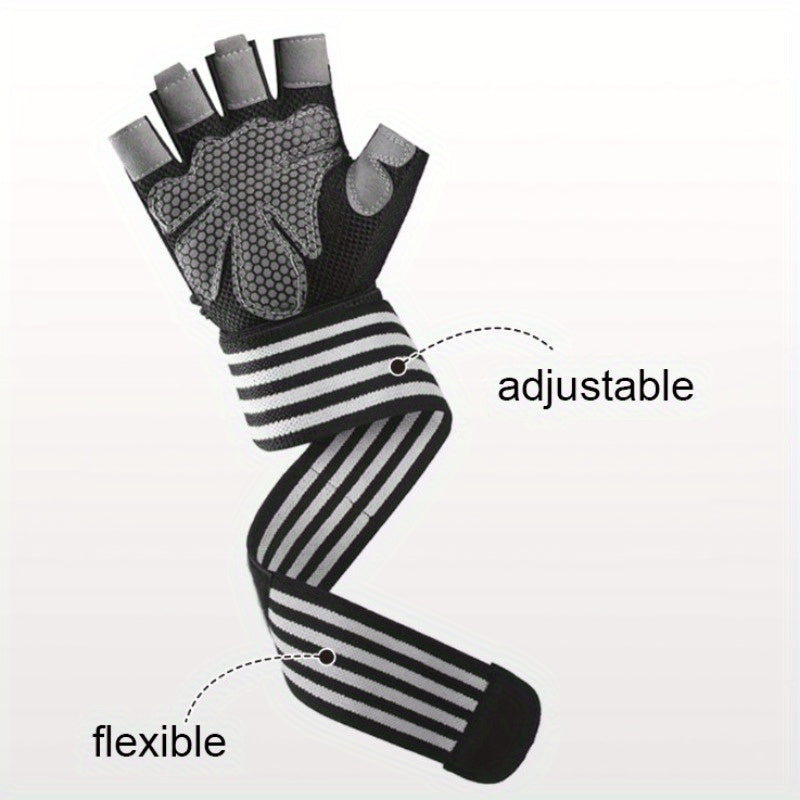 Gym Workout Gloves Wrist Support Full Palm Protection Weightlifting