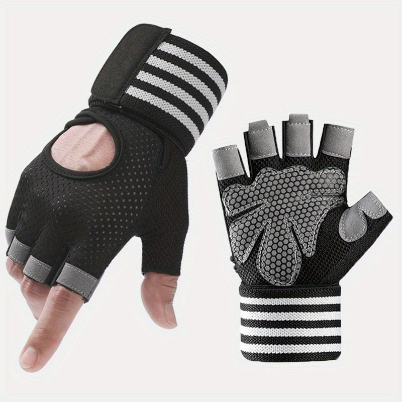 Gym Workout Gloves Wrist Support Full Palm Protection Weightlifting