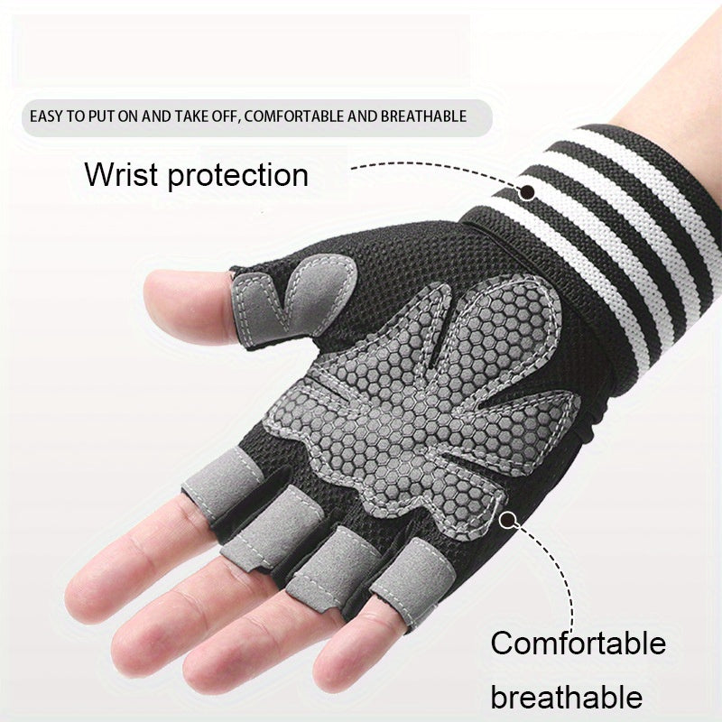 Gym Workout Gloves Wrist Support Full Palm Protection Weightlifting
