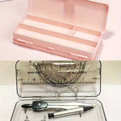 Translucent Frosted Double Layer Pencil Case with Lock