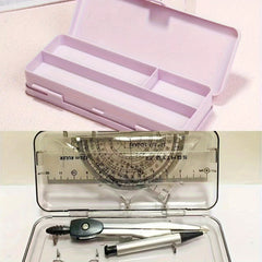 Translucent Frosted Double Layer Pencil Case with Lock