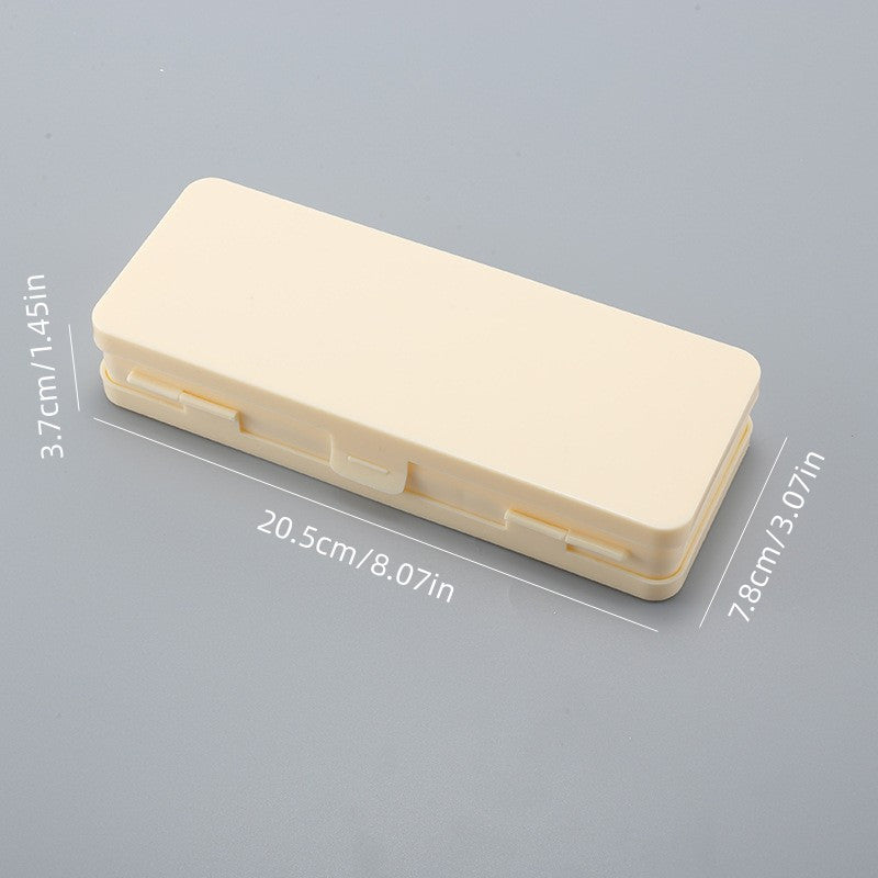 Translucent Frosted Double Layer Pencil Case with Lock