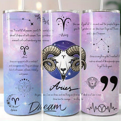 Zodiac Celestial Horoscope UV DTF Cup Wrap Stickers for 20 oz Cups Skinny Tumble