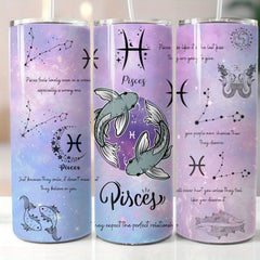 Zodiac Celestial Horoscope UV DTF Cup Wrap Stickers for 20 oz Cups Skinny Tumble