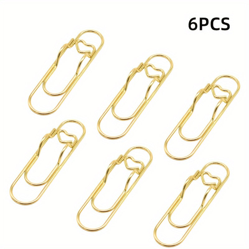 6pcs Metal Pen Clips Function Pen Holder Clips Bookmarks Stationery Tool