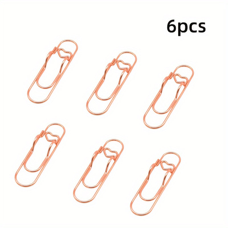 6pcs Metal Pen Clips Function Pen Holder Clips Bookmarks Stationery Tool