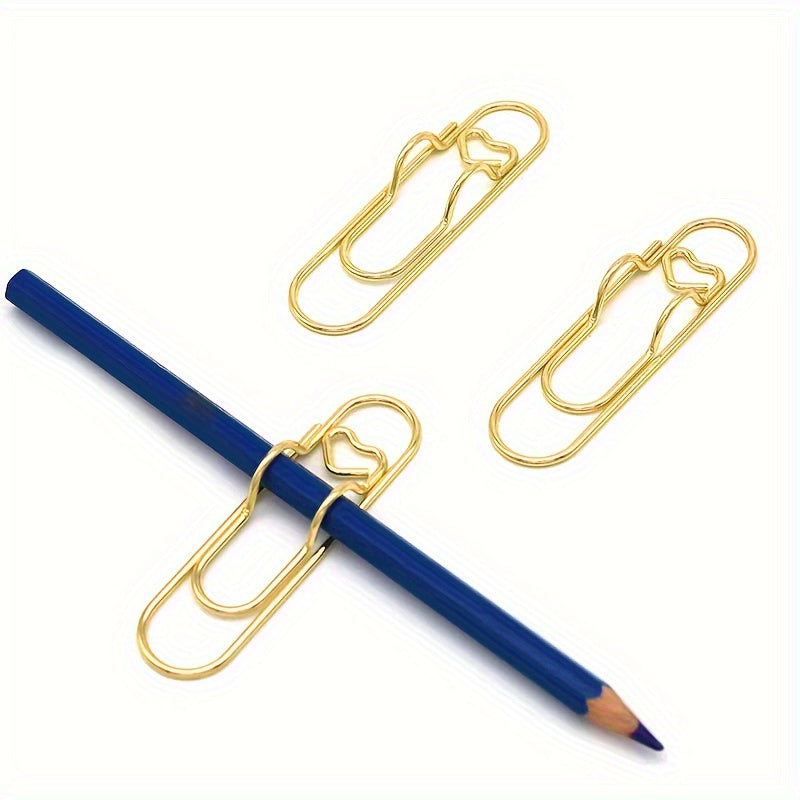 6pcs Metal Pen Clips Function Pen Holder Clips Bookmarks Stationery Tool