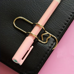 6pcs Metal Pen Clips Function Pen Holder Clips Bookmarks Stationery Tool