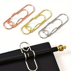 6pcs Metal Pen Clips Function Pen Holder Clips Bookmarks Stationery Tool