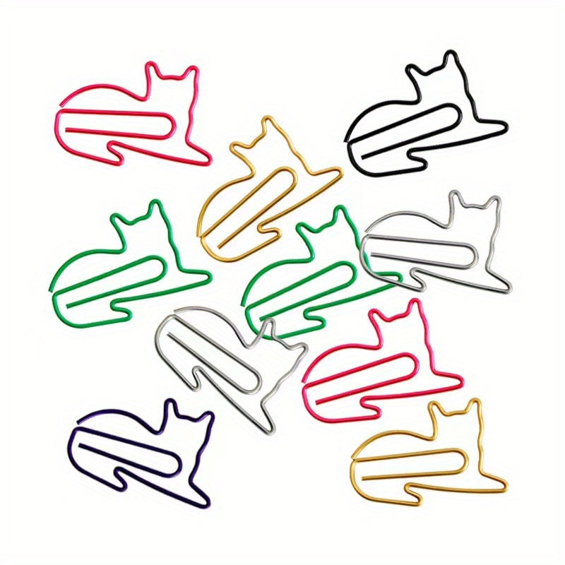 12pcs Cat Paper Clips Cat Bookmark Clips Cat Enthusiast Cat Office Supplies